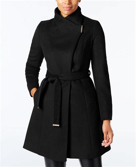 michael michael kors wool blend three button walker coat|MICHAEL Michael Kors Belted Wool Blend Coat.